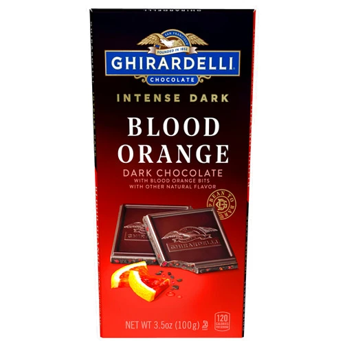 GHIRARDELLI Intense Dark Chocolate Bar, Blood Orange, 3.5 oz Bar (12 bars)
