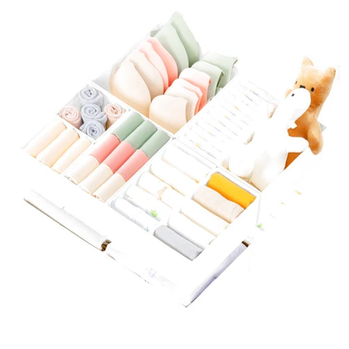 Criusia Drawer Organizer Clothes, 10 Pack Dresser Organizer for Baby Clothes, Underwear, Sock- Foldable Closet Organization and Storage Dividers Bins for Nursery, Bedroom (White)
