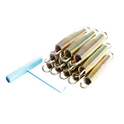 SkyBound Trampoline Springs - 6 Inch, 12 Stainless Steel Springs - Heavy Duty Trampoline Springs - Weather Resistant Galvanized Steel with Rubber Tipped Hooks - Spring Replacement Kit with T-Hook