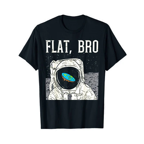 BoredKoalas Flat Earth Shirts Conspiracy Gifts Flat Bro Astronaut Space Funny Earth Conspiracy Theory Gift T-Shirt