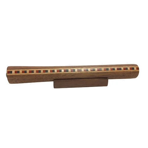 N and J N & J Kaleidoscope Teleidoscope in Solid Walnut Wood, 6 Inch by 3/4 in. Diameter, Band of Assorted Inlaid Hardwoods.Handcrafted in U S A !