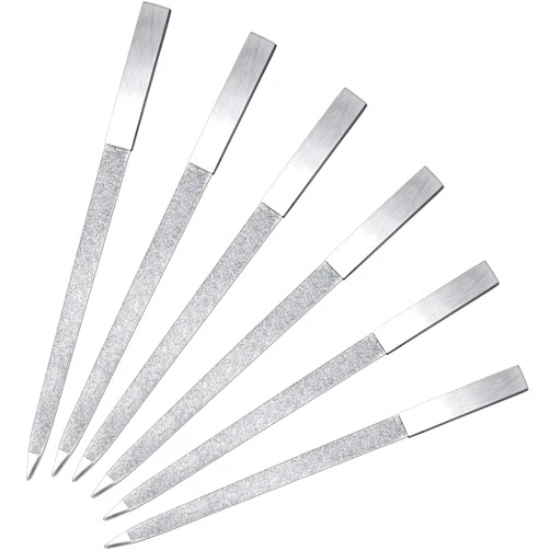 Mudder 6 Pieces Diamond Nail File Stainless Steel Double Side Nail File Metal Buffer Women Men Fingernails Toenails Manicure for Salon and Home, Silver(7 Inch)