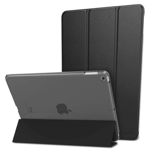 MoKo Case Fit 2018/2017 iPad 9.7 6th/5th Generation - Slim Lightweight Smart Shell Stand Cover with Translucent Frosted Back Protector Fit Apple iPad 9.7 Inch 2018/2017, Black(Auto Wake/Sleep)