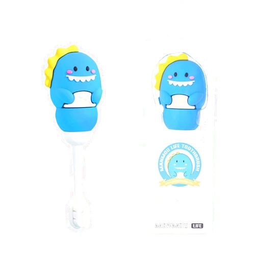 ZMRZ Kids Toothbrush - Soft Bristles for Toddlers & Children Aged 1-4 - Fun Dinosaurs Shape for 360 Degree Cleaning - Gifts for Kids’ Birthday(1 Count (Pack of 1), Blue)