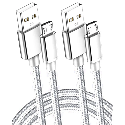 MYCKUU 2 Pack 6Ft Extra Long 2.4A Rapid Micro USB Cable Quick Fast Charging for Kindle fire Hd, Hdx, Samsung Galaxy S7 Edge/S6/S5,Note 5/4,LG G4,Motorola Moto E5 G5 Play,PS4 Controller,Android Phone Tablet