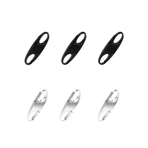 OXT (3P Black+3P White) Zipper Pull Replacement, Premium Zipper Lock, Upgraded Zipper Pull, Zipper Locks Anti Theft for Backpacks, Zipper Clip Theft Deterrent, Keep The Zipper Closed