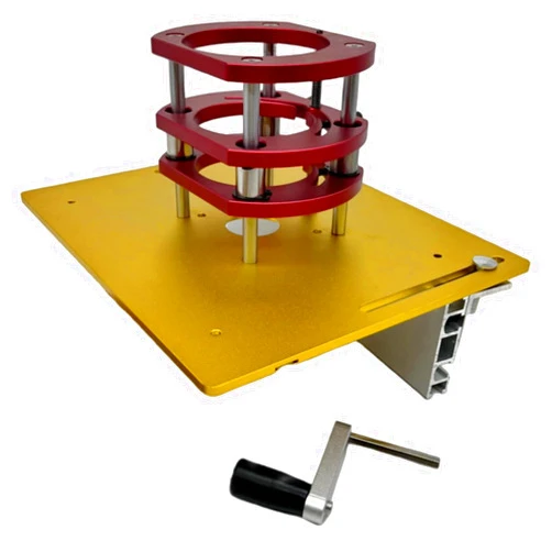 Walfront Router Table Base Stainless Steel Support Rod Router Base with Aluminum Alloy Lifting Table and 4 Jaw Clamping System for Vehicle Paintwork with Hex Wrench