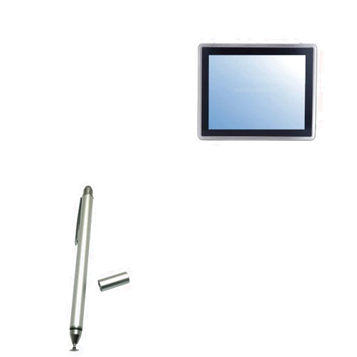 BoxWave Stylus Pen Compatible with BSI Computer GOT815L-511 - DualTip Capacitive Stylus, Fiber Tip Disc Tip Capacitive Stylus Pen for BSI Computer GOT815L-511 - Metallic Silver