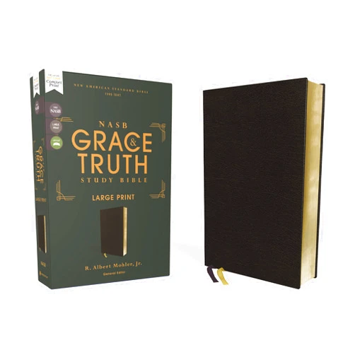 By Zondervan (Author), R. Albert Mohler Jr. (Editor) NASB, The Grace and Truth Study Bible (Trustworthy and Practical Insights), Large Print, European Bonded Leather, Black, Red Letter, 1995 Text, Comfort Print