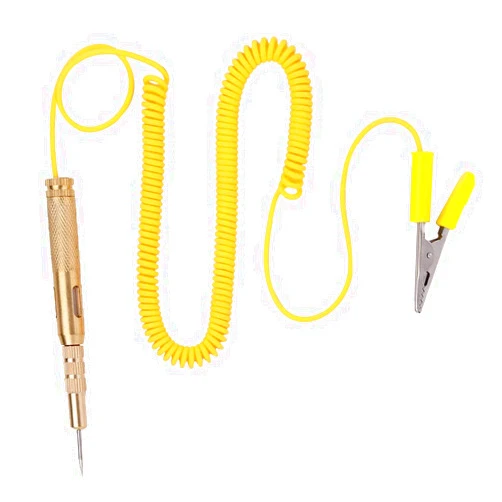Qiilu Auto Car Vehicle Circuit Tester DC 6V 12V 24V Light Bulb Voltage Test Pen Pencil Yellow