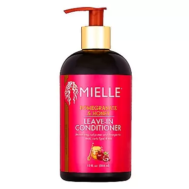 Mielle Organics Pomegranate & Honey Leave-In Conditioner, Moisturizing Curl Primer for Curly Type 4 Hair, 12 Ounces