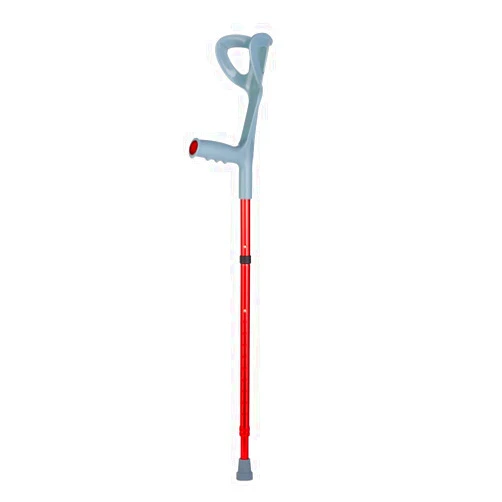 VISIONU Lightweight Foldable Forearm Crutch, Aluminum Walking Stick,Height Adjustable, Ergonomic Handle with Comfortable Grip 2ZG-0IGM (Red)