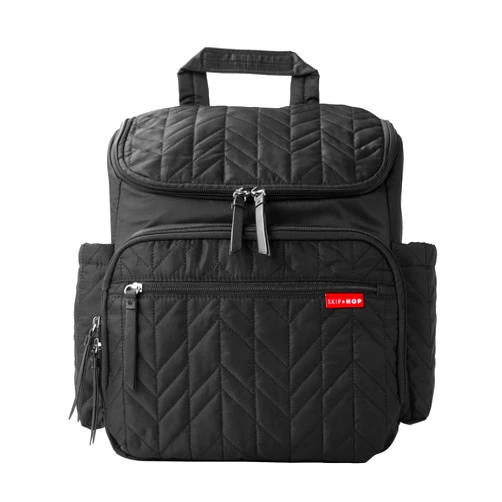 Skip Hop Diaper Bag Backpack: Forma, Multi-Function Baby Travel Bag with Changing Pad & Stroller Attachment, Jet Black