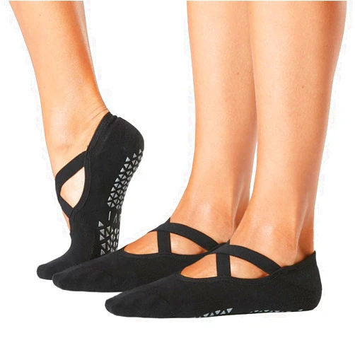 TAVI NOIR Chloe Fashion Criss-Cross Grip Socks for Barre, Pilates and Yoga