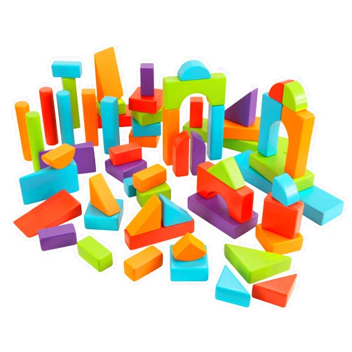 KidKraft 60-Piece Wooden Block Set - Bright
