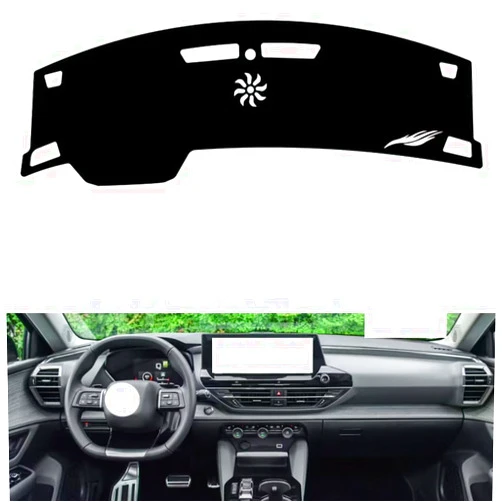 Generic leather dash board cover mat Compatible with Citroen C5-X (NO HUD ，dashboard cover(Black)