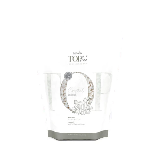 Italwax Top Line Crystal Hard Wax 1.65lb (750g)– Neutral White Ultra-Delicate Formula with No Fragrance or Colorants, Ideal for Reactive Skin & Facial Areas – Made in Italy