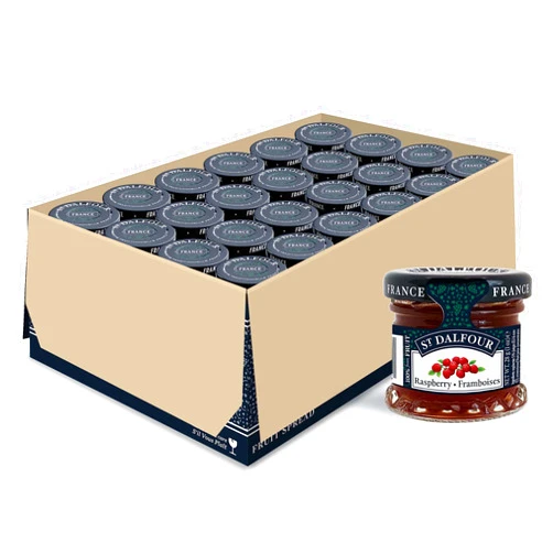 St. Dalfour Raspberry Fruit Spread - 1oz - 100% from Fruit, No Artificial Ingredients, Non GMO, No Cane Sugars, All Natural - Pack of 48