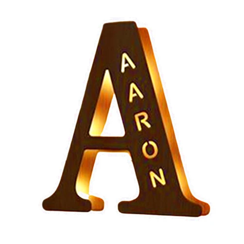SEVSO Personalized Wooden Luminous Light with English Letters, Customized Name Wooden Luminous Letter Night Light, The Best Gift for Lovers and Friends (Regular Style,7 Colors)