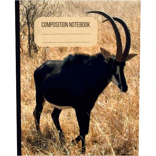 Jess-Lily Rowan Sable Composition Notebook: College Ruled Creative Writing Book Featuring an African Animal