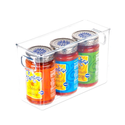InterDesign iDesign BPA-Free Plastic Pantry and Kitchen Storage, Freezer and Fridge Organizer Bin with Easy Grip Handles – 10” x 4” x 6”, Clear