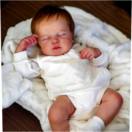 Zero Pam Sleeping Reborn Baby Dolls Lifelike Silicone Baby Boy 20 Inch Realistic Newborn Baby Dolls with Hair Weighted Baby Dolls Lifelike Reborn Newborn Baby Doll with Cloth Body for Kids