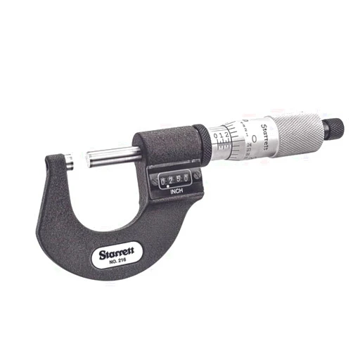 Starrett Digital Micrometer with One-Piece Spindle, Satin Chrome Finish and Tapered Frame - Quick and Easy Adjustment, 0-1