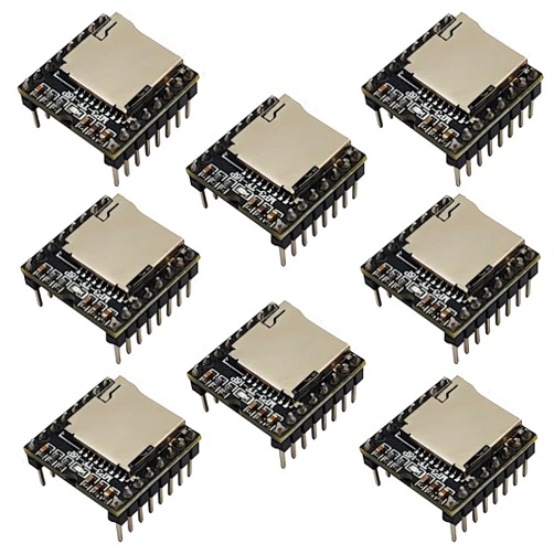 Yuuhseel 8PCS Mini MP3 Player Module Audio Voice Music Module 16P Support TF Card Compatible with DFPlayer Code