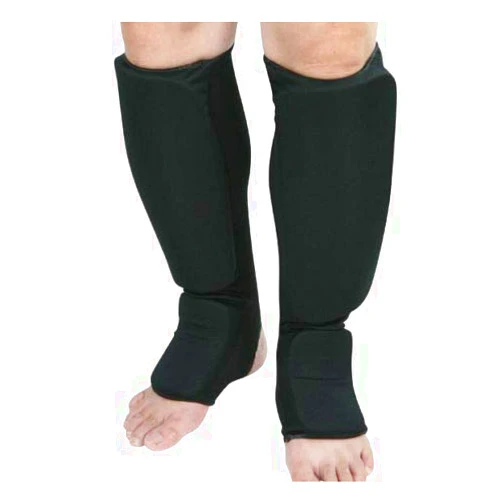 Long Life Products Cloth Shin & Instep Guard Taekwondo, Martial Arts, MMA Foot Protective Gear Protector for Sparring (Black/White; Child Small to Adult XL)