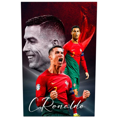 Generic Football Superstar Cristiano Ronaldo Poster Canvas Art Bedroom Wall Decor Children Inspirational Gift Unframed (Ronaldo-3, 12×18in)