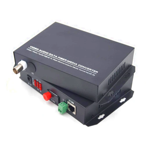 Primeda-telecom 1 Channels Video and Ethernet Over Fiber Optic Media Converters, Singlemode Fiber up 20Km (Include Transmitter and Receiver) for for Video Surveillance System