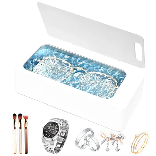 Yimaga Ultrasonic Jewelry Ring Cleaner,42Khz,23oz Portable Jewelry Cleaner Ultrasonic Machine for Eyeglass,Silver,Watches, Ring, Makeup Brush,Earrings with 304 Stainless Steel Tank(540ml),3 Timings