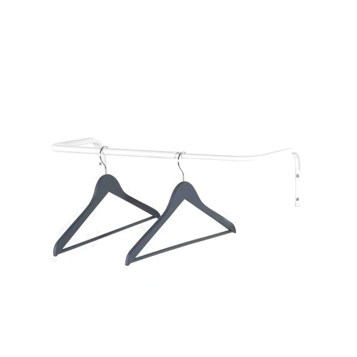 brightmaison Sofia Clothes Rack, Hanging Closet Organizer Adjustable & Wall Mount Clothes Rail Laundry Organizer Steel, White