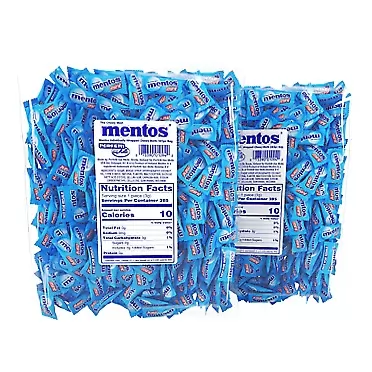 Mentos Individually Wrapped Chewy Mint Candy Bulk Bag, Peppermint, Party, Non Melting, 37 Ounces/385 Pieces (Bulk Pack of 2) Peppermint 385 Count (Pack of 2)
