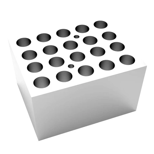 4E's USA Dry Bath Incubator Block - Universal Aluminum Block for Vials 20 x 12mm Test Tubes, Slot Size ⌀12.7mm x 30mm, Model: TC0401001-76