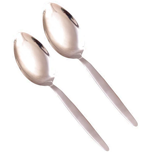 Generic Gray Kunz Spoon | Stainless Steel | Chef Spoon | Plating Spoons | Sauce Spoon | Basting Spoon | 2 Pack, Silver