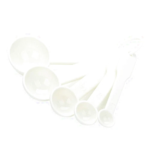 Bezall 5 in 1 White Plastic 1g 2.5g 5g 10g 15g Measuring Spoons Set Kitchen Baking Tools