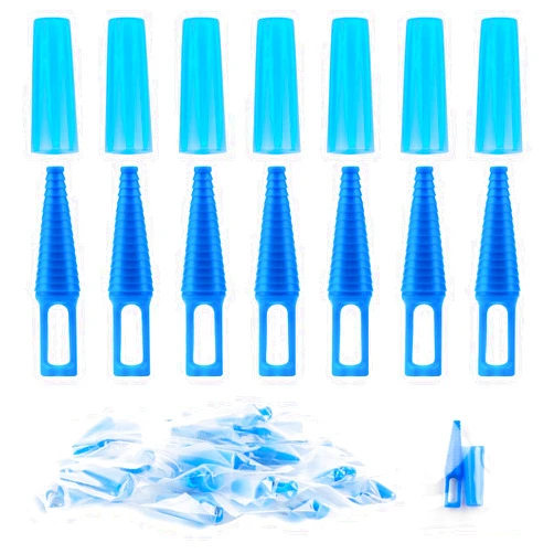 Ximter 10 Sets Blue Catheter Plugs and Protector Caps, Individually Packaged, Urethral Catheter Supplies