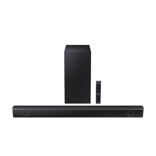 Samsung HW-B550/ZA 2.1ch Soundbar with Dolby Audio, DTS Virtual:X, Subwoofer Included, Adaptive Sound Lite, Bluetooth Multi-Device Connection, Wireless Surround Compatible, 2022, Black