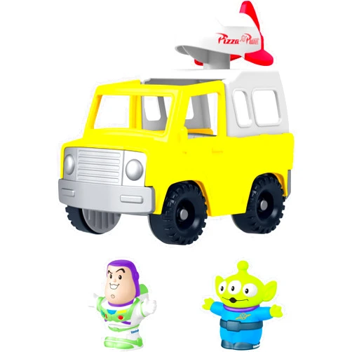 Fisher-Price Little People Toddler Toy Disney & Pixar Toy Story Pizza Planet Truck with Buzz Lightyear & Alien Figures for Kids Ages 18+ Months