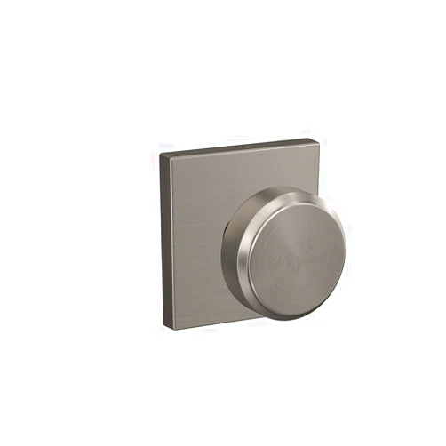 SCHLAGE Custom FC21 BWE 619 COL Bowery Knob with Collins Trim Hall-Closet and Bed-Bath Lock, Satin Nickel