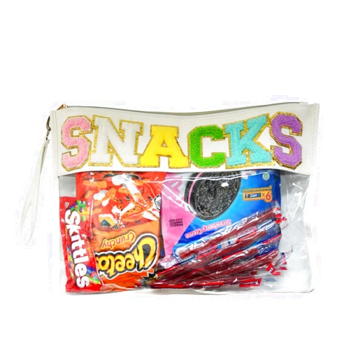OVENKEI Preppy Stuff for Teen Girls Preppy Things Makeup Bag, Clear Snacks Bags with Wrist Strap
