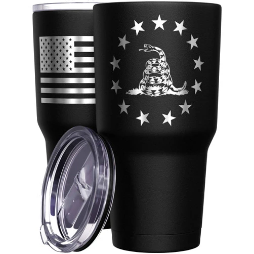 We The People Holsters - Betsy Ross Gadsden Flag - Betsy Ross Mug - American Flag Coffee Travel Mug - American Flag Tumbler - Double Insulated Tumbler - 30 oz