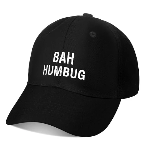 Vicenpal Bah Humbug Christmas Baseball Hat Embroidery Adjustable Santa Claus Funny Christmas Hats for Women Men Xmas Holiday Supplies Gifts Black