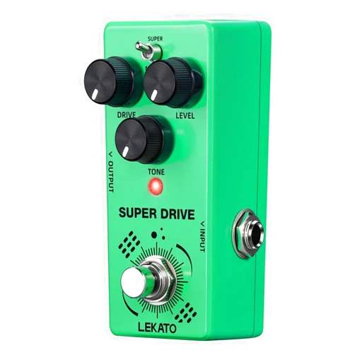 LEKATO Overdrive Guitar Pedal, Overdrive Pedal for Electric Guitar with Two Mode SUPER/NORM, Mini Analog Pedal, Truebypass, DC 9V