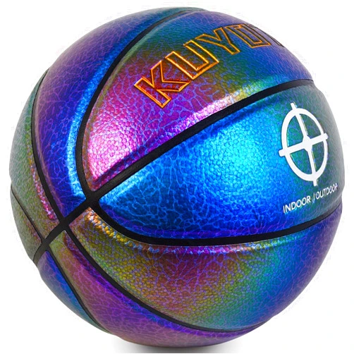 KUYOTQ Kids Youth Women Basketball Shiny Color Purple Leather Size 3/4/5/6 Basketball 22/25.5/27.5/28.5