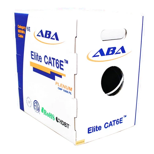 Infinity Cable Products Elite Cat6e Plenum Cable 600MHz, 1000ft, 23AWG, UTP, Solid Pure Copper, UL Listed, UL-LP Certification, High Performance PoE, w/Spline-Noise Reducing, Easy Pull - Reelex II Box, Bulk Ethernet, White