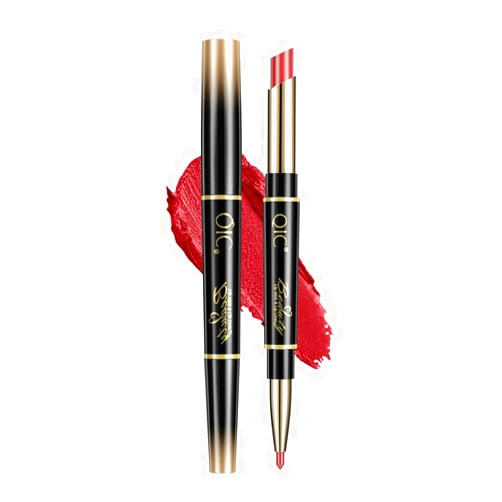 TUKEFEV Double Head Lipstick Lipliner 2 in 1 Lip Color Matte Surface Waterproof, Non Fading, Non Stick Cup Lipstick Long-Lasting Lip Color Liquid Lipstick Makeup