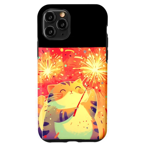 Happy New Year Cat iPhone 11 Pro New Year Vibes with this Playful Cat for Adults and Kids Case