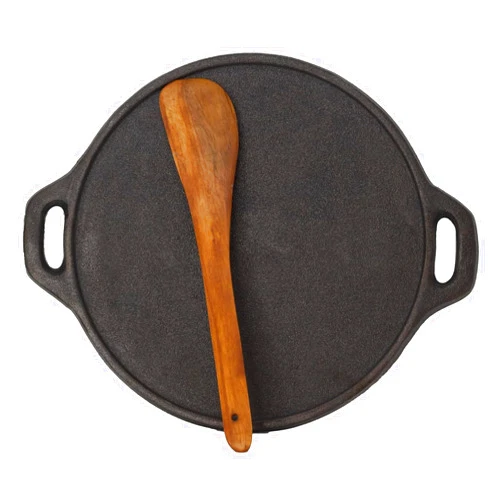 metrey Dosa Tawa 12 Inch Pre-Seasoned Cast Iron Skillet, Black